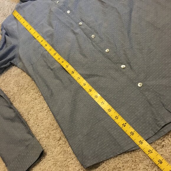 Tom Tailor Grey and White Dot Texture Cotton Button Down Dress Shirt - Picture 13 of 14